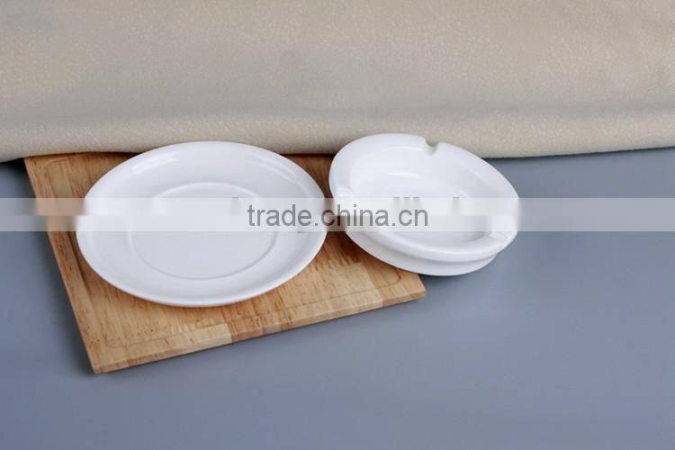 domestic round ceramic ashtray with saucer