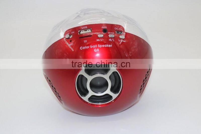 Hottest Top Quality 2016 music mini bluetooth speaker with FM radio,LED Light, TF Card support