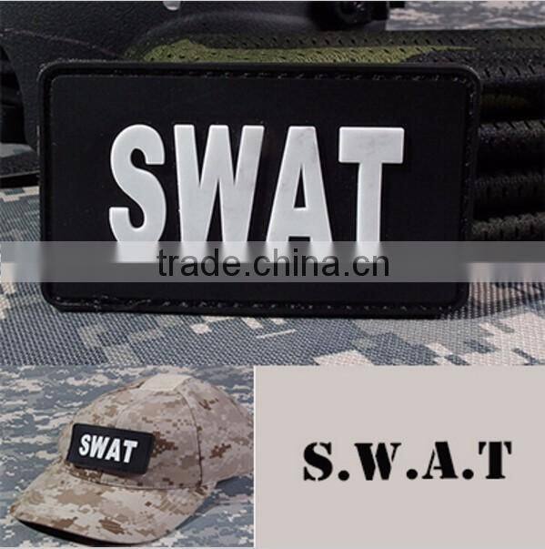 SWAT TEAM Banner 3D PVC Patch Special Weapons And Tactics Armband Rubber Tactical Gear Patch Badge 5*8 cm