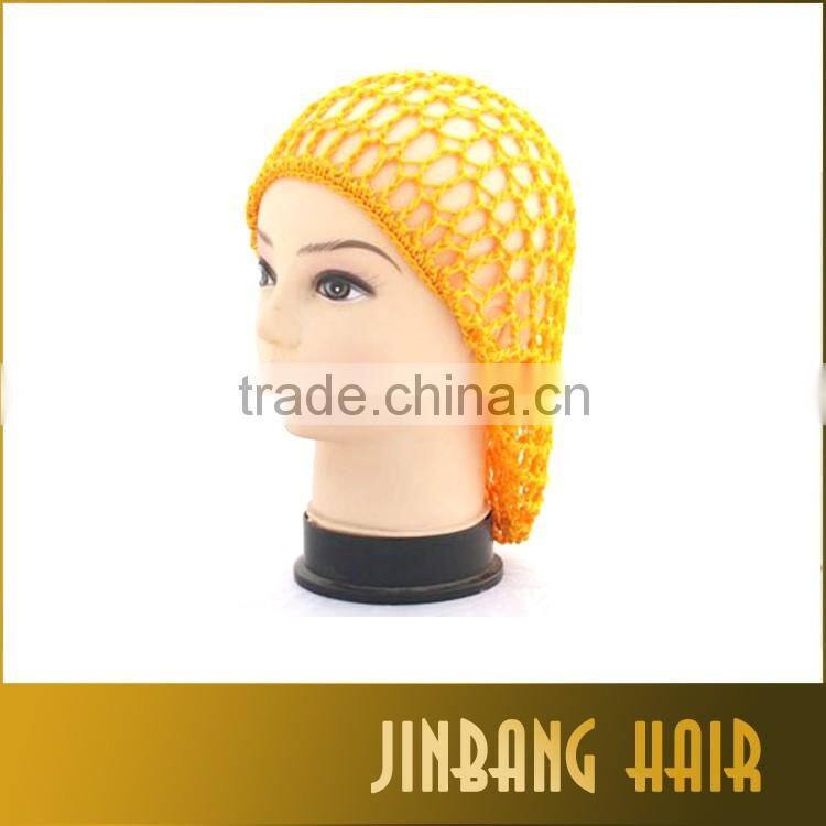 2016 Alibaba Top Quality Women Hairnet Sleep Cap Lady Soft Rayon Snood Hair Net Crochet Hairnet