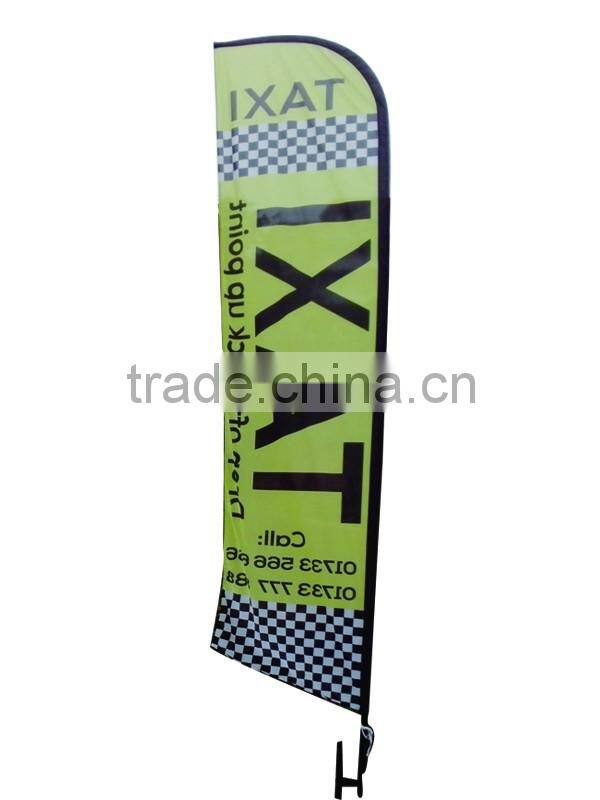 2016 new shape aluminium pole and cloth graphic beach flag