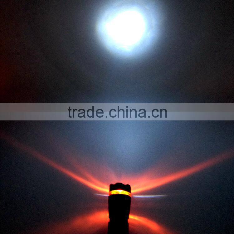 1W powerful led colorful promotional Zoom flashlight with color ring