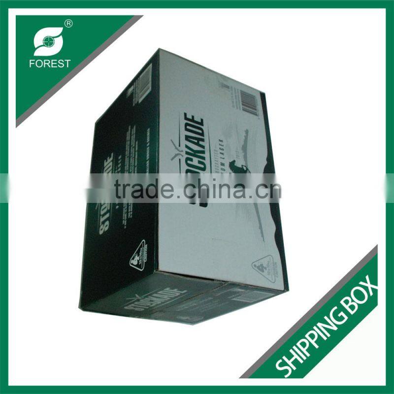 12 BOTTLES BEER PAPER SHIPPING BOX CUSTOM GLOSSY BEER CORRUGATED SHIPPING BOX