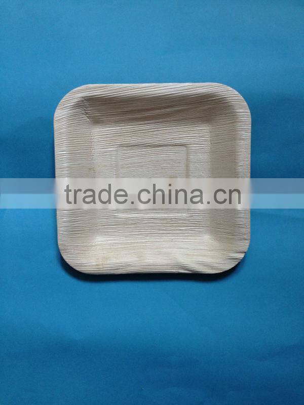 8'' flat square palm leaf plate