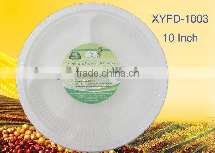disposable three compartment plate 10 inch