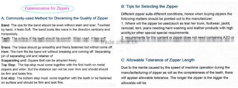 Best Quality 3# Apparel Zipper, Backpack Nylon Zippers