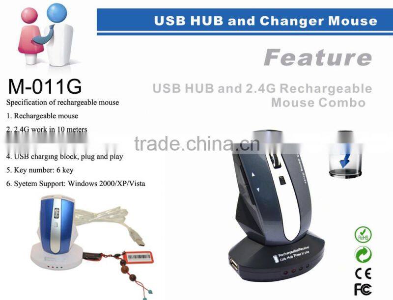 CPI Adjustable 2.4Ghz Wireless Rechargeable Mouse/Rechargeable USB Wireless Mouse with Rechargeable USB Cable for Sale