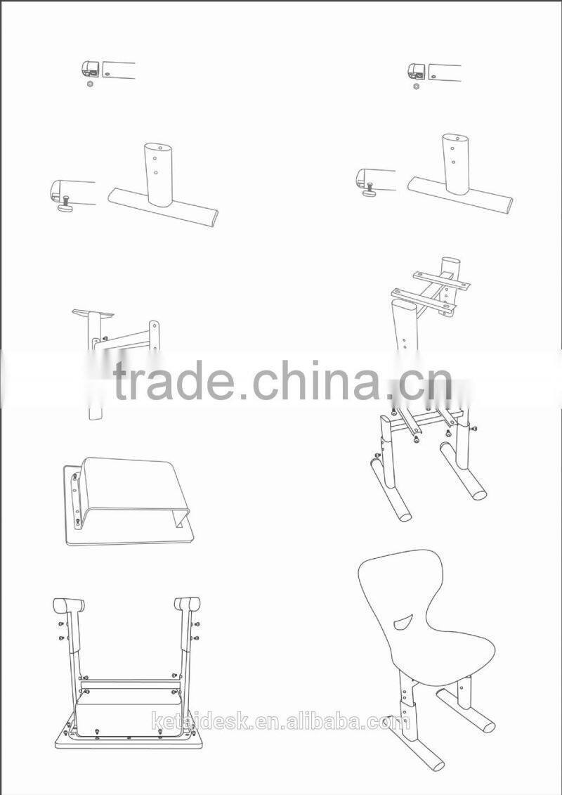Manufacture modern school desk and chair set