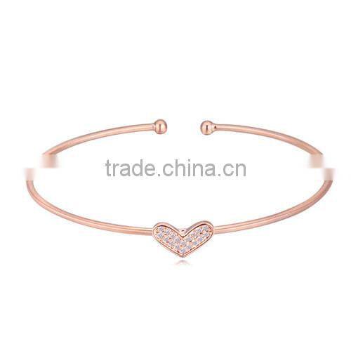 In stock marvelous gorgeous delicate rhinestone heart bracelet, double heart bracelet, jaipur rhinestone crystal bangles
