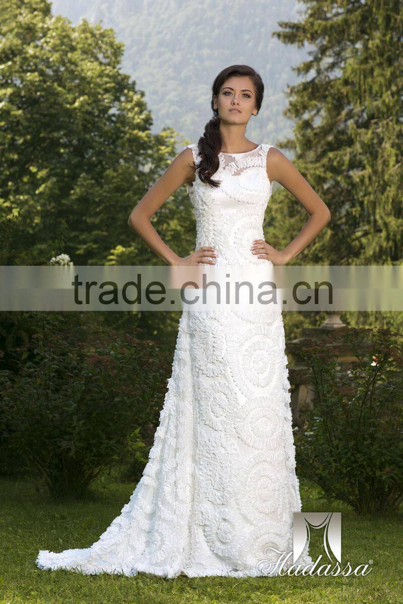 A-line wedding dress with chiffon guipure