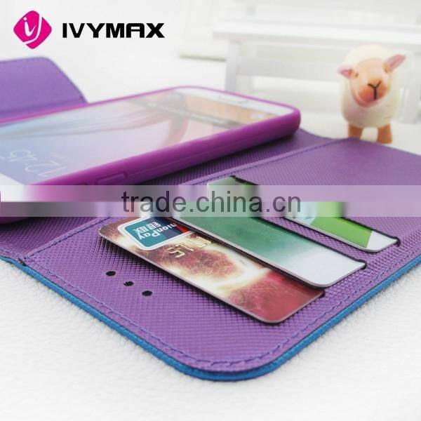IVYMAX Book Style Stand Wallet Leather flip Cover phone Case for Samsung Galaxy S6