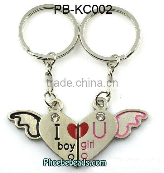 Wholesale Fashion Design Crystal And Metal Mini Guitar Keychain PB-KC027
