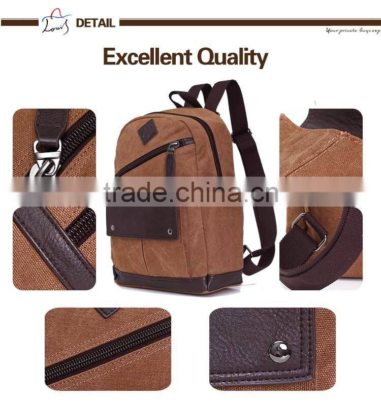 guangzhou canvas schoolbag laptop bag travelling bag with pu