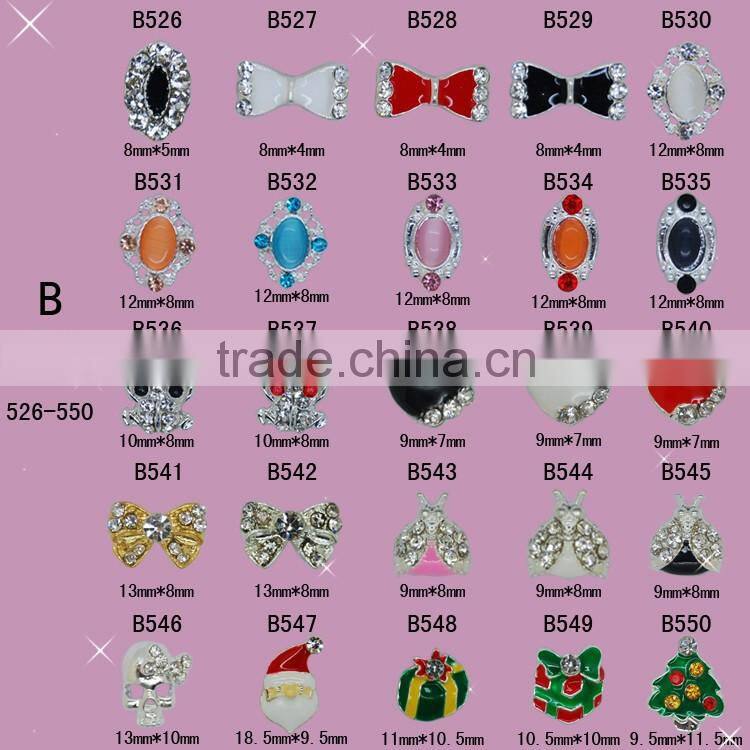 2016 fashion 3D nail art Tips decoration Alloy nail jewelry Glitter Rhinestone
