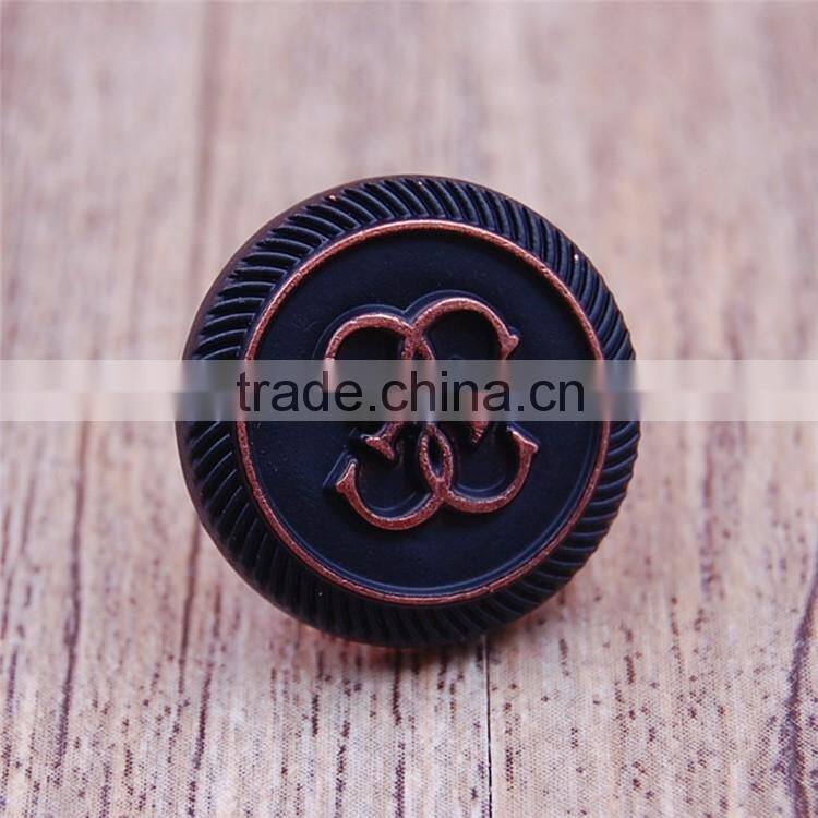 Designed high quality gold logo brown metal button rivet