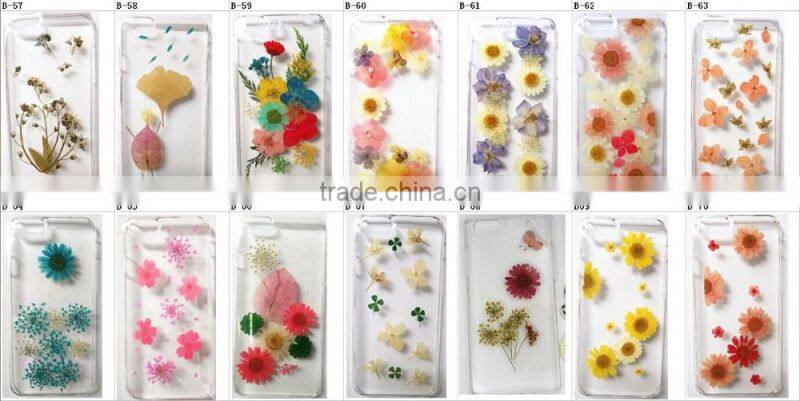 Wholesale factory price Dry pressed flower case natural fresh real flower designed phone case for smartphone
