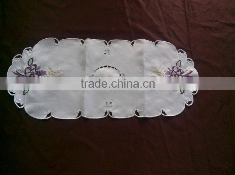 wholesale Xmas round table cloth , round table cloth cutwork