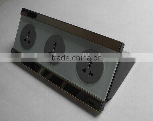 Mutifunctional hotel glass power socket outlet