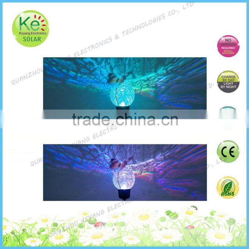 Ball with jittery butterfly lawn decoration led solar lights