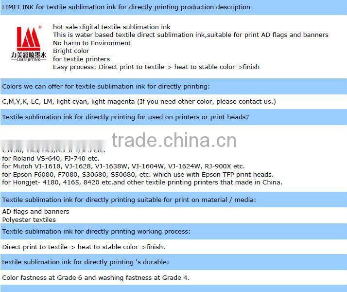 CHINA MANUFACTURER sublimation ink for DX printhead