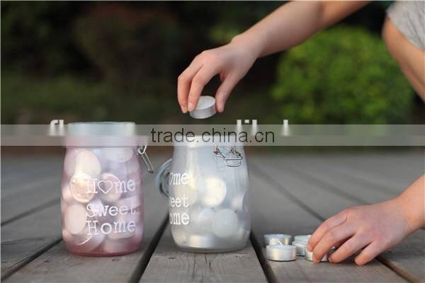 foodgrade transparent colorful glass bottle storage jar with lid