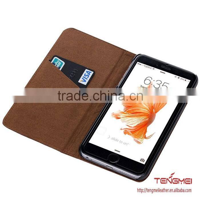 4.7 inch genuine leather oil wax pattern for iphone case with one card slot case phone