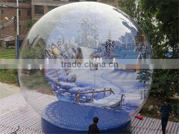 Beautiful inflatable snow globe Chirstmas bubble ball with customized picture background
