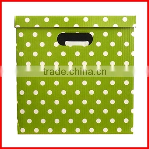 Various Color Cheap Custom Paper White Dot Clothes Storage Box , Shoe Box Wholesale