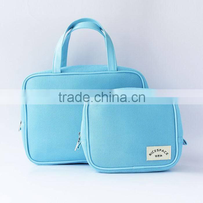 Two set blue mesh cosmetic bag with hanger Factory direct