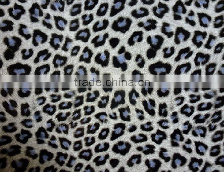 Hot sale mirror surface leopard pattern synthetic pu leather for shoes bags handbags