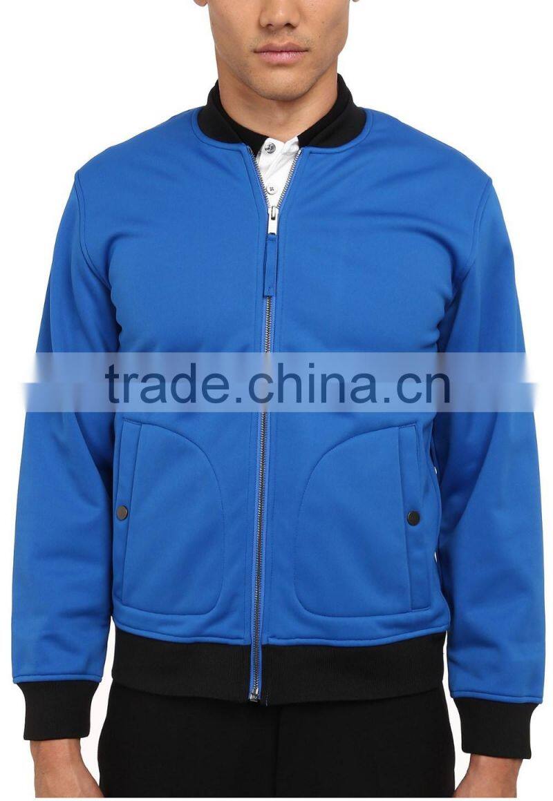 Ramax Custom Men Classic Front Zip Bomber Neoprene Jacket