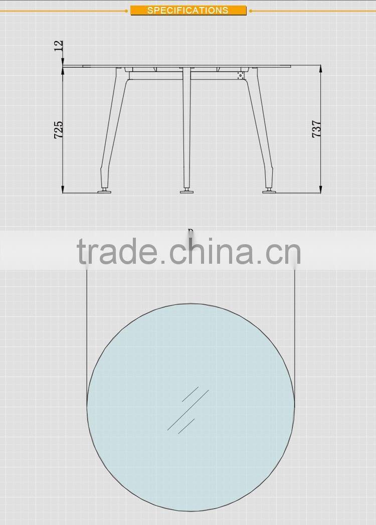 Factory price metal base MDF desktop circular office desk