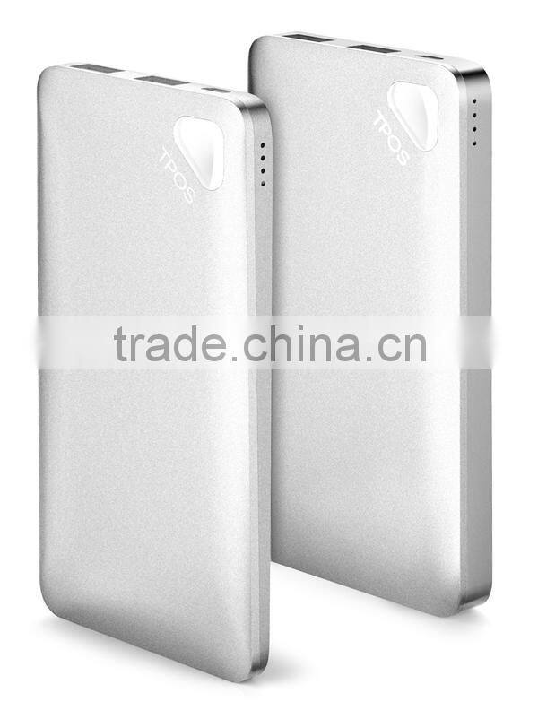 Super slim ABS 10000mAh lithium polymer power bank for smartphones