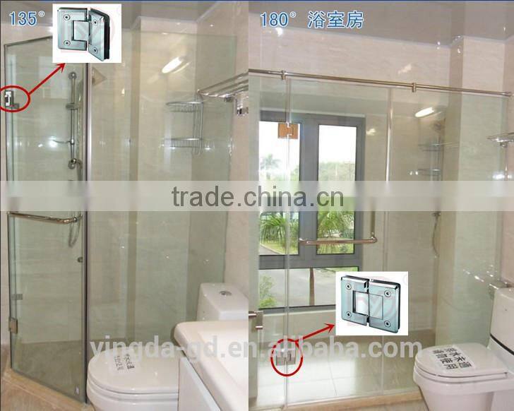 Different material bathroom shower door hinges