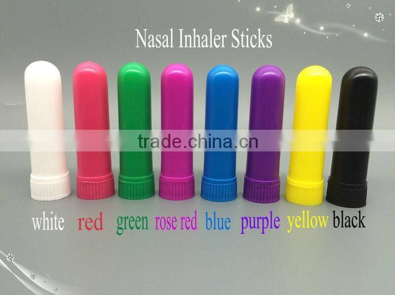 High quality blank Nasal Inhaler sticks, Nasal inhaler sticks with high quality cotton wick, 8 colors nasal inhaler blank