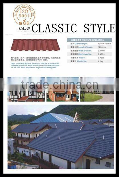 ALUMINUM ZINC STONE COATED SOLAR METAL ROOF TILE