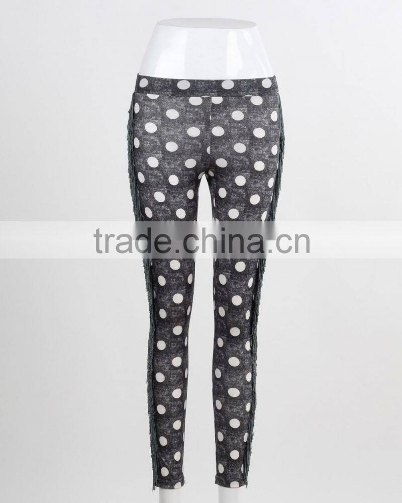 F5W31040 2016 Custom Yoga Pants Polka Dot Print Fitness Leggings