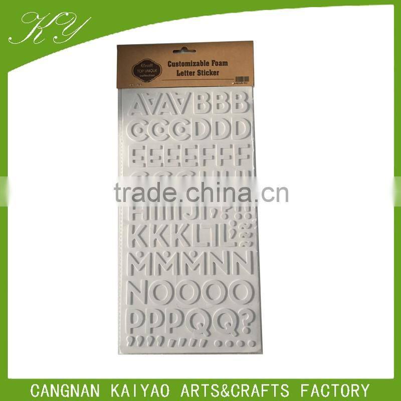 Wholesale custom self adhesive decoration glitter alphabet letter stickers