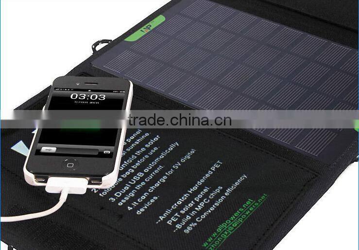 36W Foldable Solar Chargers for Laptop and Mobile phones with Dual Output Controller
