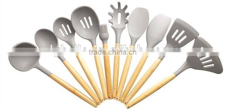 Bamboo Handle silicone KitchenTools Set Of 10