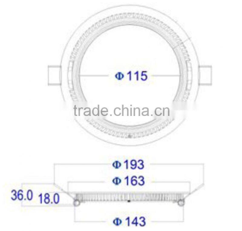 High Quality Die-casting Shaped AL Frame Super Energy Saving Ceiling Lighting 6 Inch Round LED Panel 12W