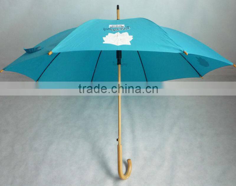 23" wooden shaft and handle umbrella rain umbrella