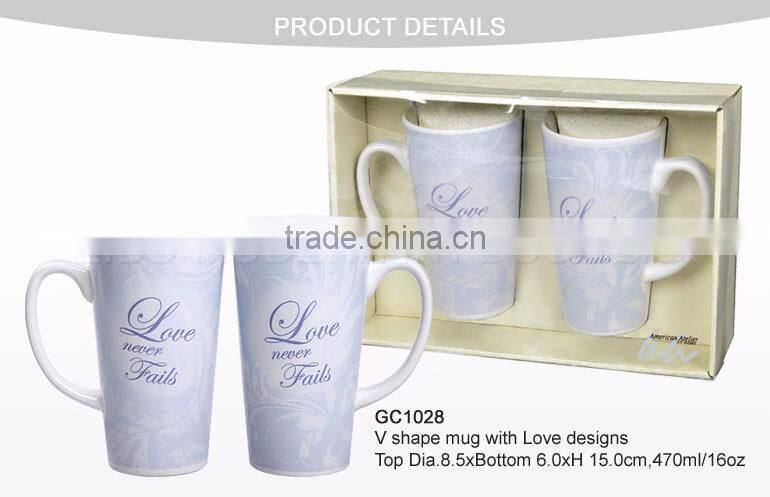 Advertising Ceramic Mug With Spoon LOGO Print Glazed Stoneware Coffee Mug