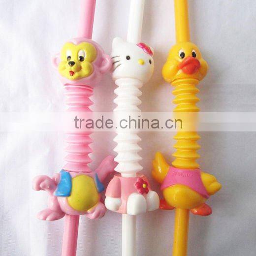 Cute plastic cartoon straw