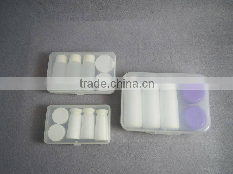 Three square travel cosmetic bottle sets