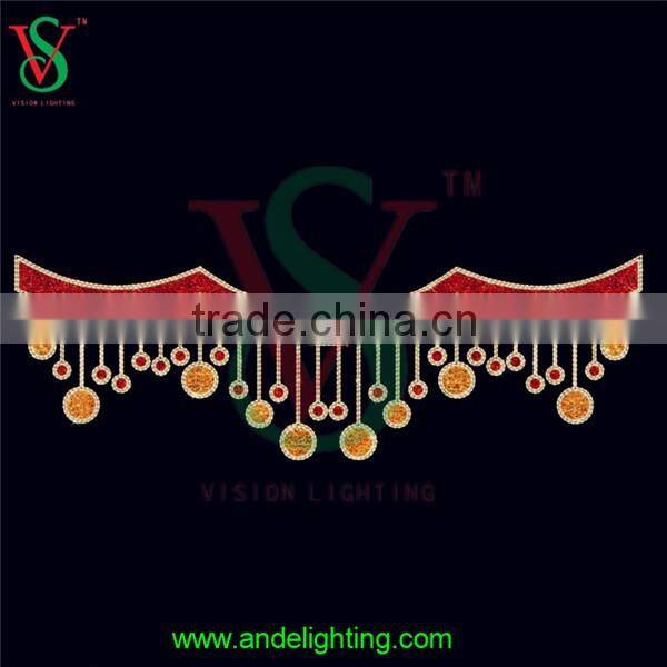 2016 new latest 2D motif cross street led light hanging star street light for outdoor street decoration