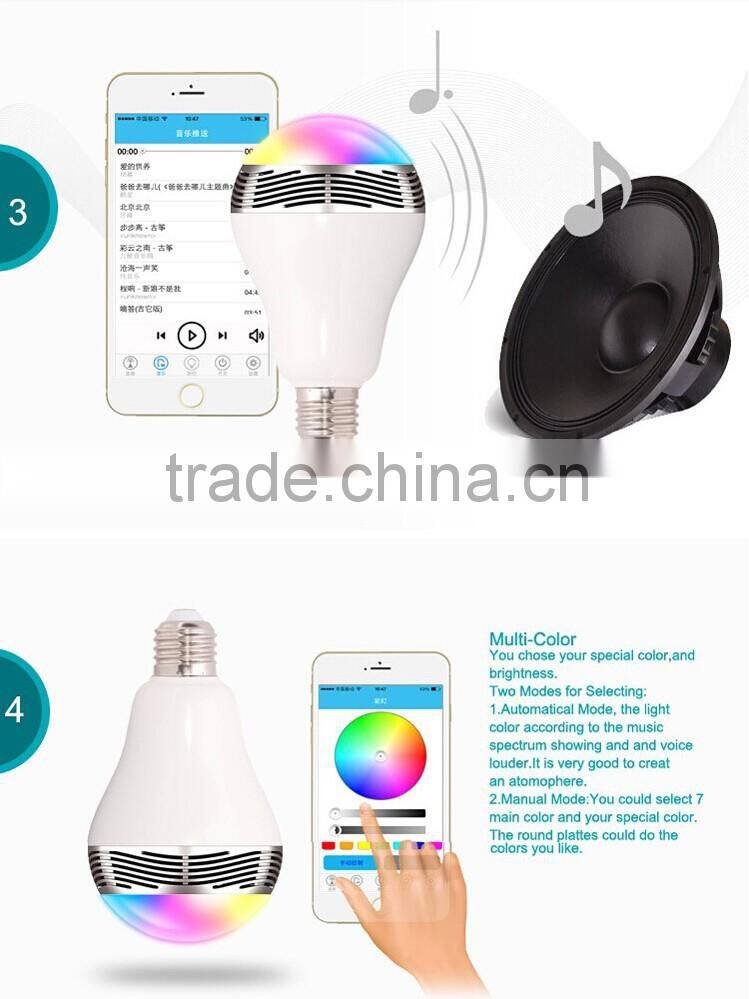 IOS and Android Chinese low price China Bluetooth speaker LED RGB bulb