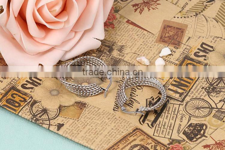 Special shape classical style high imitation silver stainless steel hoop earrings for women