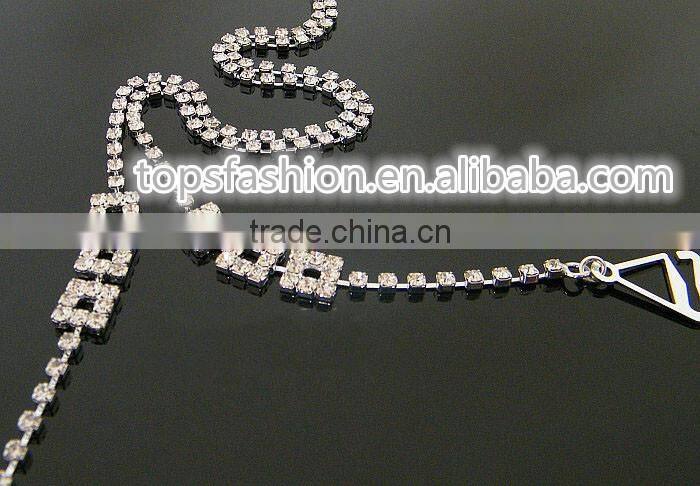 latest beautiful woman dresses chiffon gown with rhinestone strap