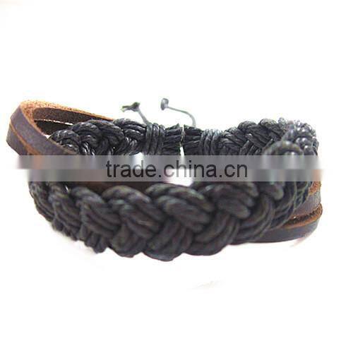 Color Mixed Briaded Ropes Leather Bracelet for Woman